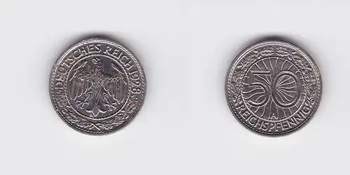 50 Pfennig Nickel Münze Weimarer Republik 1928 A (126789)