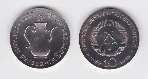DDR Gedenk Silber Münze 10 Mark Johann Friedrich Böttger 1969 (101843)