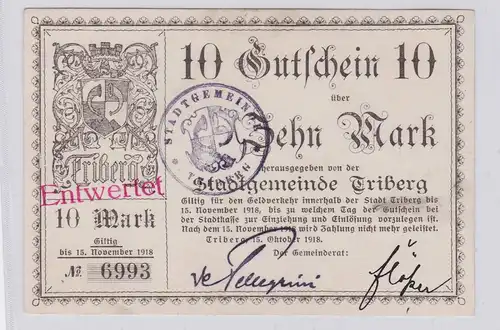 10 Mark Banknote Notgeld Stadtgemeinde Triberg 15.10.1918 (126083)