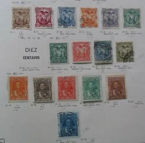 seltene Briefmarkensammlung Ecuador 1881 bis 1911 (126176)