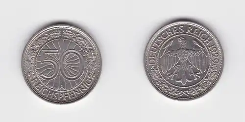 50 Pfennig Nickel Münze Weimarer Republik 1929 A (137238)