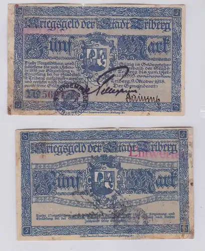 5 Mark Banknote Notgeld Stadt Triberg 9.10.1918 (126106)