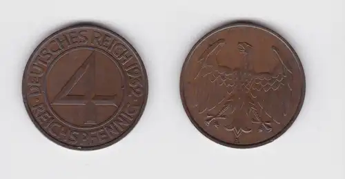 4 Pfennig Kupfer Münze Weimarer Republik 1932 A "Brüning Taler" (137223)