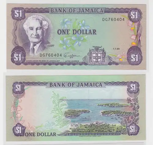 1 Dollar Banknote Jamaika Jamaica 1989 bankfrisch UNC Pick 68 (138794)