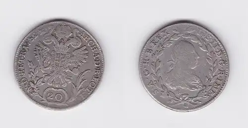 20 Kreuzer Silber Münze RDR Habsburg Österreich Josef II. 1782 (126999)