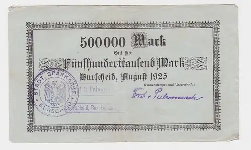 500000 Mark Banknote Burscheid Forst & Pulvermacher 1923 (122067)