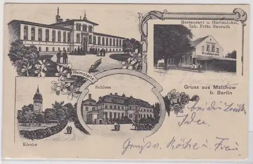 95928 Mehrbild Ak Gruß aus Malchow bei Berlin Restaurant usw. 1913