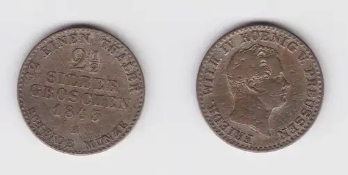 2 1/2 Silber Groschen Münze Preussen 1843 A f.ss (130912)