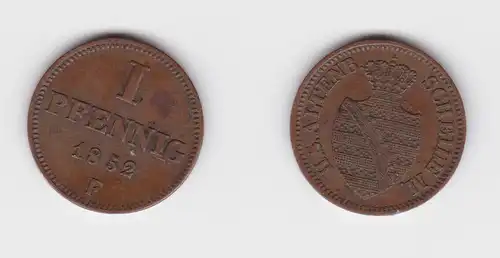 1 Pfennig Kupfer Münze Sachsen-Altenburg 1852 F f.vz (137513)