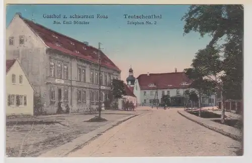 08210 Ak Teutschenthal Gasthof zum schwarzen Ross um 1915