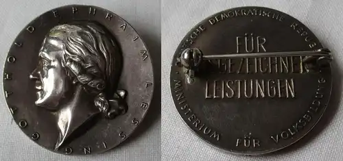 DDR 900er Silber Medaille G. E. Lessing Ministerium für Volksbildung (136814)