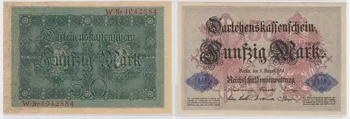 50 Mark Banknote Berlin 5.August 1914 Rosenberg 50b leicht gebraucht (152301)