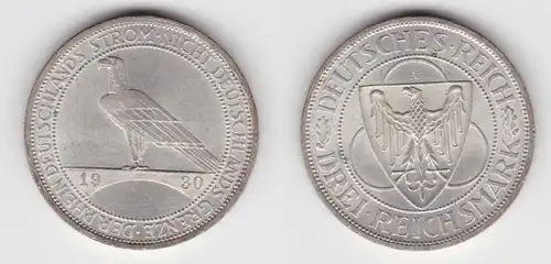 3 Mark Silbermünze Der Rhein 1930 A vz (155842)