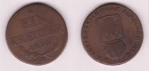 1 Kreuzer Kupfer Münze Österreich 1816 B f.ss (155421)