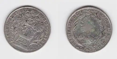 20 Kreuzer Silber Münze Österreich Haus Habsburg 1765 Burgau Kremnitz (155079)