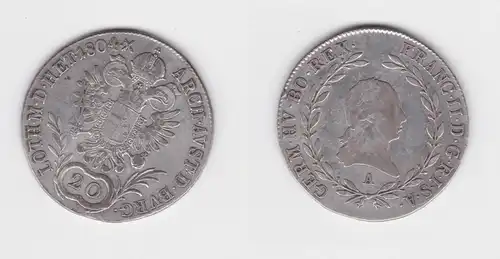 20 Kreuzer Silber Münze Österreich Haus Habsburg 1804 A Wien f.vz (155071)