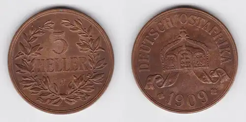 5 Heller Kupfer Münze Deutsch Ost Afrika 1908 J vz (155889)