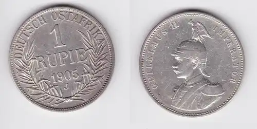 1 Rupie Silber Münze Deutsch Ost Afrika 1905 J ss/vz (155903)