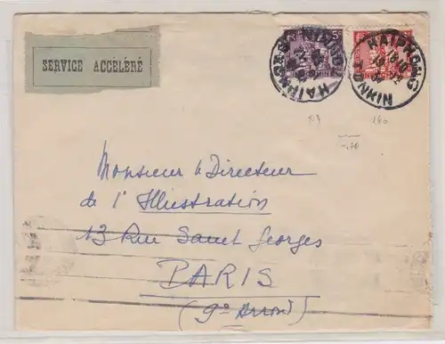 907097 Einschreibebrief Indochina Haiphong Tonkin nach Paris 1934