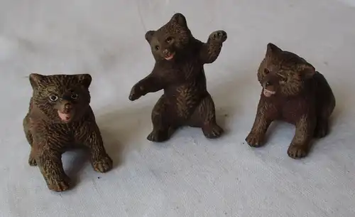 Lineol Elastolin Masse Figur junge Bären Cubs Jungtiere um 1930 (111773)