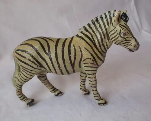 Lineol Elastolin Masse Figur Zebra stehend um 1930 ca. 12 x 9 cm (114478)