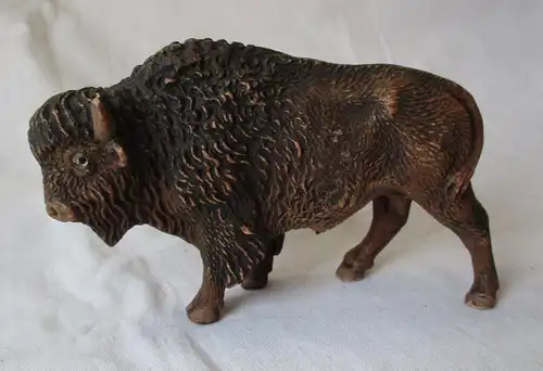 Lineol Elastolin Masse Figur Bison Wisent um 1930 ca. 13 x 7,5 cm (113777)