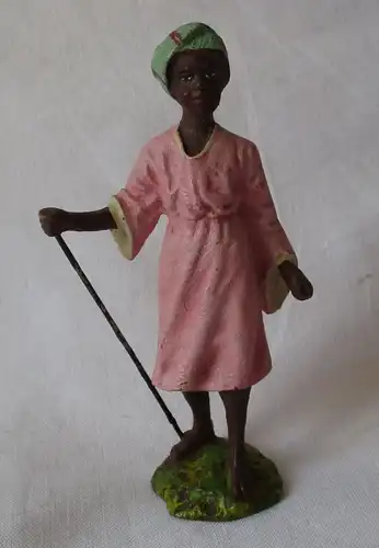 Lineol Elastolin Masse Figur afrikanische Hirtin um 1930 ca. 11 cm hoch (124710)