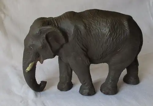 Lineol Elastolin Masse Figur Elefant gehend um 1930 ca. 16 x 11 cm (124769)