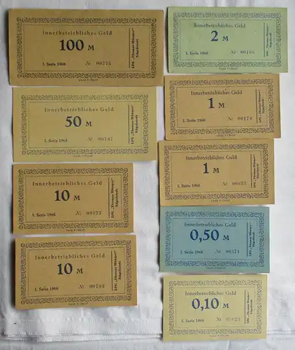 9 Banknoten 0,10 bis 100 Mark DDR LPG Geld "Thomas Müntzer" Nägelstädt (165322)