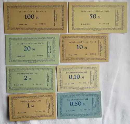 8 Banknoten 0,10 bis 100 Mark DDR LPG Geld "Thomas Müntzer" Nägelstädt (164769)
