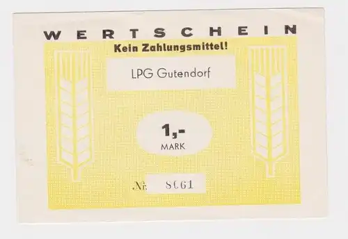 1 Mark Wertschein DDR für LPG Geld LPG Gutendorf (164787)