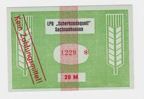 20 Mark Banknote DDR LPG Geld Sachsenhausen "Scherkondequell" (165596)