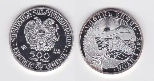 500 Dram Silbermünze Armenien 2018 Arche Noah 1 Oz .999 PP (152005)
