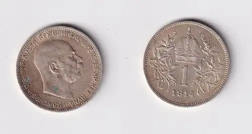 1 Krone Silber Münze Österreich 1914 f.vz (145893)