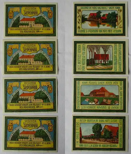 4 Banknoten Notgeld Flecken Siedenburg o.D. (1922) (117283)