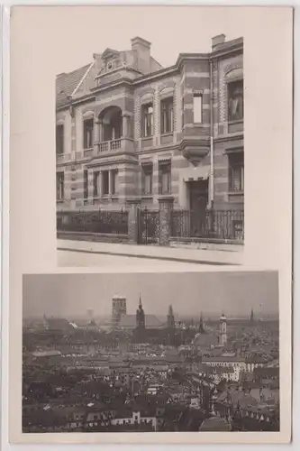 41969 Mehrbild Foto Ak München - Wohnhaus und Panorama mit Frauenkirche 1934