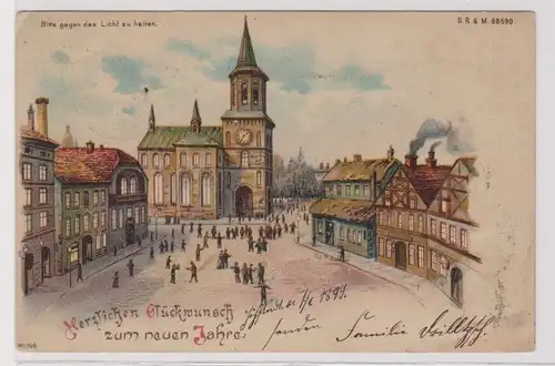 901058 Neujahrs Ak Halt gegens Licht 1898