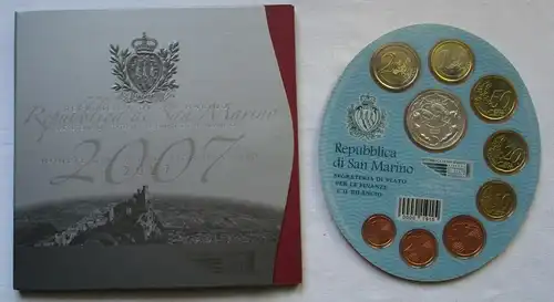 KMS Kursmünzensatz San Marino 2007 Euro Spezialsatz Limitierung 70.000 (135021)