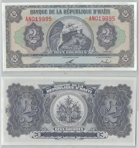 2 Gourde Banknote Banque de la Republique D´Haiti 1992 Pick 260 (149953)