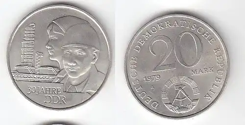 DDR Gedenk Münze 20 Mark 30.Jahrestag der DDR 1979 (113900)