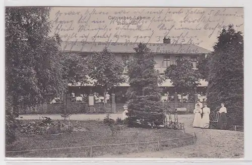 91710 Ak Ostseebad Lubmin - Strand-Hotel mit Parkanlage und Gartenpartie 1917
