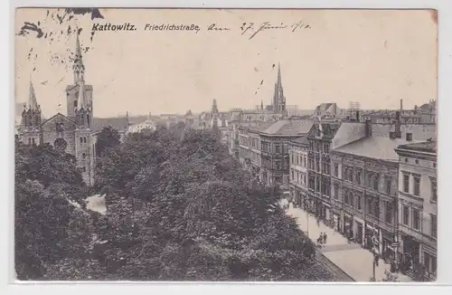28888 Feldpost Ak Kattowitz (Katowice) - Friedrichstraße, Straßenansicht 1916