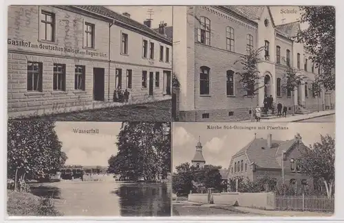 99302 Mehrbild Ak Gröningen (Bez.Magdeburg Gasthof, Schule usw. 1913
