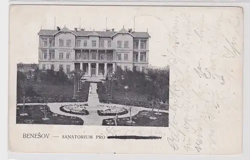 61749 Ak Benešov (Beneschau) - Sanatorium mit Parkanlage 1905