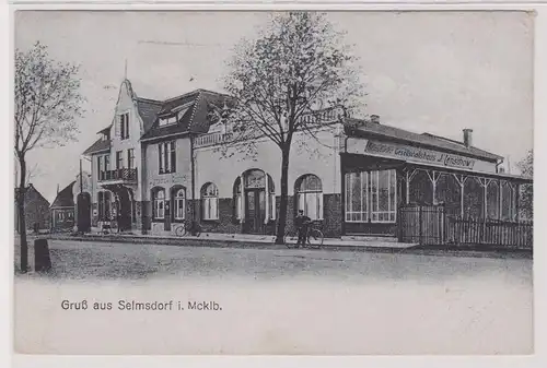 99181 Ak Gruß aus Selmsdorf in Mecklenburg Gasthof 1923