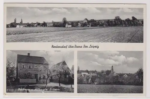 99149 Mehrbild Ak Nenkersdorf über Borna Bez.Leipzig Bäckerei usw. um 1940