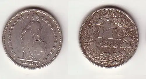 1 Franken Silber Münze Schweiz 1894 (108518)