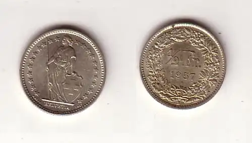 1/2 Franken Silber Münze Schweiz 1957 (102423)