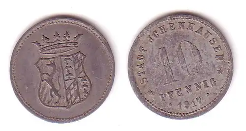 10 Pfennig Notgeld Zink Münze Stadt Ichenhausen 1917 (112517)