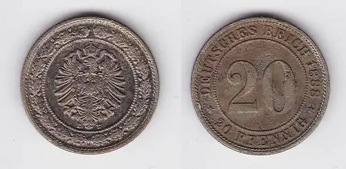 20 Pfennig Nickel Münze Kaiserreich 1888 E, Jäger 9 f.ss (150358)